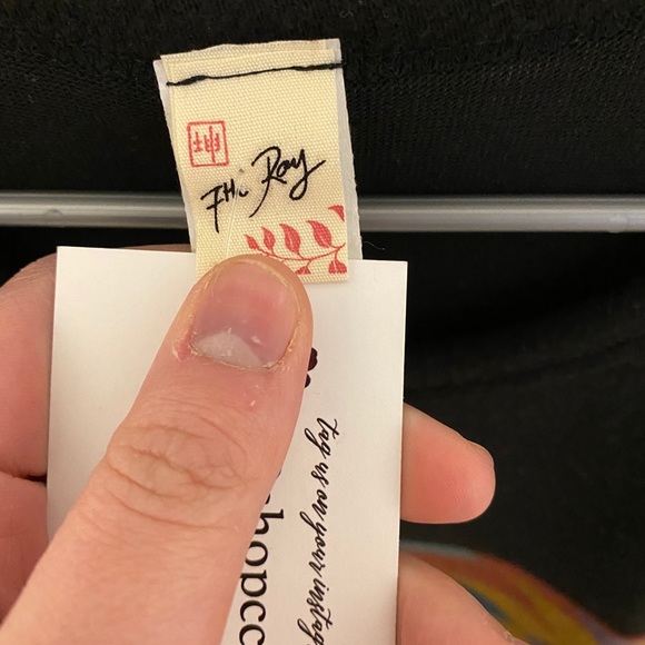 Black Aztec print long sleeve top - Picture 3 of 4